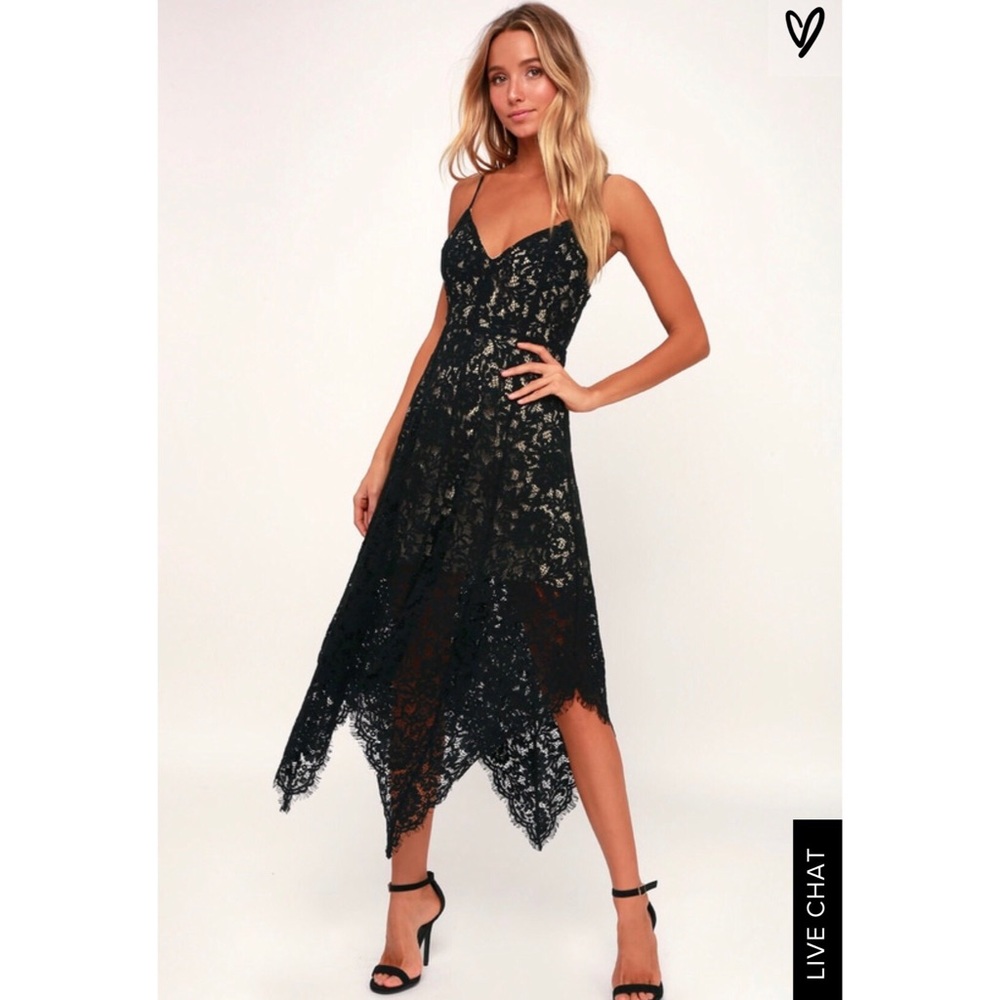 One Wish - Black Lace Mini Dress